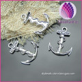 2015 fashion alloy silver plated anchor 32x24mm charm jewerly finding